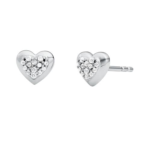 heart shaped michael kors earrings|Michael Kors silver drop earrings.